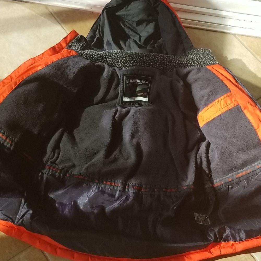 HAWKE & CO orange down coat 10/12 - Picture 5 of 15